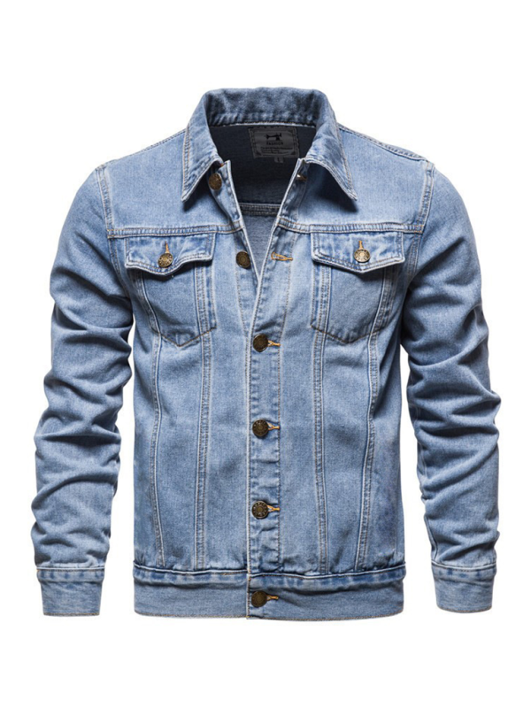 Men Denim Jackets- Classic Blue Denim Trucker Jacket for Men- - IndioGear.com