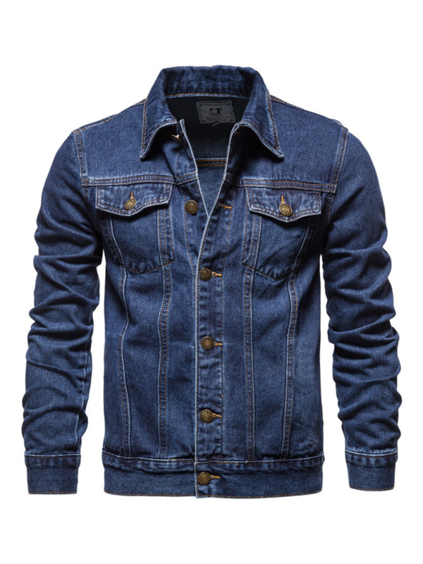 Men Denim Jackets- Classic Blue Denim Trucker Jacket for Men- - IndioGear.com