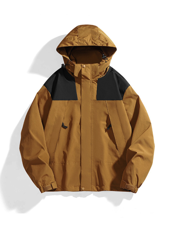 Men Jackets- All-Weather Unisex Windbreaker with Detachable Hood Jacket- - IndioGear.com