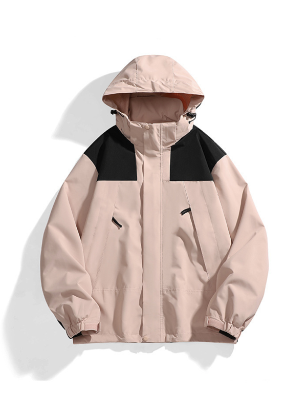 Men Jackets- All-Weather Unisex Windbreaker with Detachable Hood Jacket- - IndioGear.com