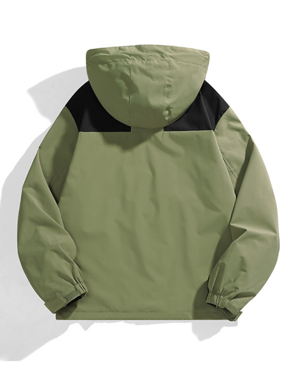 Men Jackets- All-Weather Unisex Windbreaker with Detachable Hood Jacket- - IndioGear.com