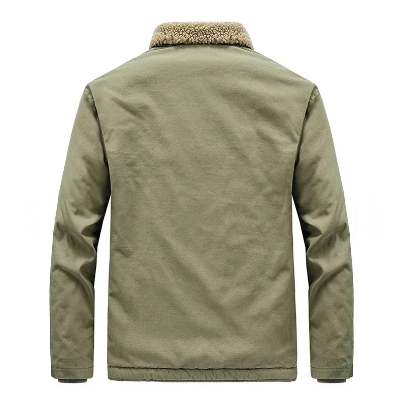 Army-Winterjacke mit Sherpa-Futter für Herren