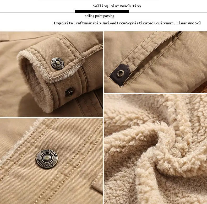 Veste d'extérieur robuste et chaude pour hommes avec col Sherpa