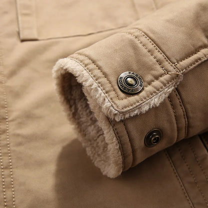 Rugged Warmth Outdoor Men's Jacket with Sherpa Collar