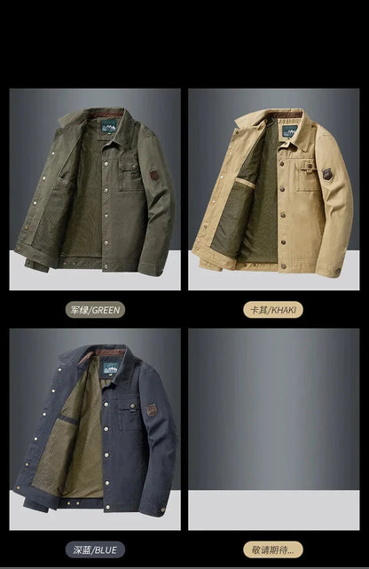 Men Jackets- The Rugged Canvas Jacket is a Must-Have for Men- - Chuzko Women Clothing