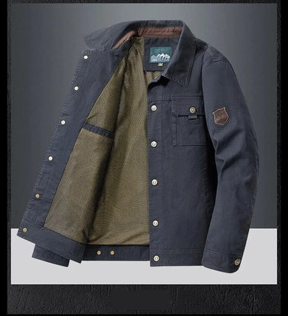 Men Jackets- The Rugged Canvas Jacket is a Must-Have for Men- - Chuzko Women Clothing