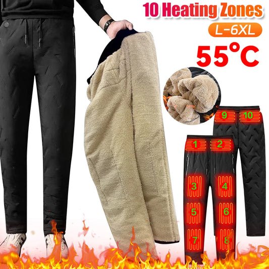 Men Pants - 10-Zone Thermal Bottom Heated Pants USB-Heated Trousers