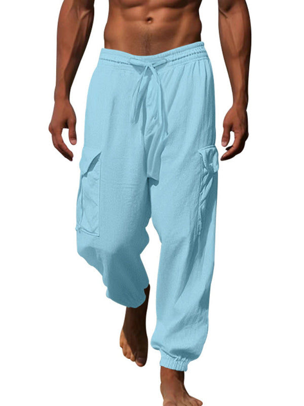 Men Pants- Cotton Joggers Pencil Beach Pants for Men- - IndioGear.com