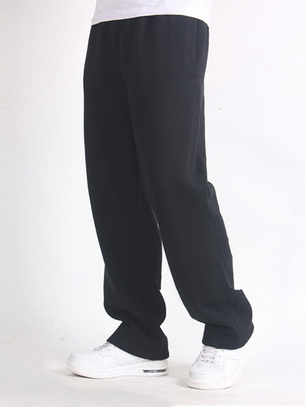 Men Pants- Sporty Men's Sweatpants for Lounging and Leisure- Black- IndioGear Fashion and Gear