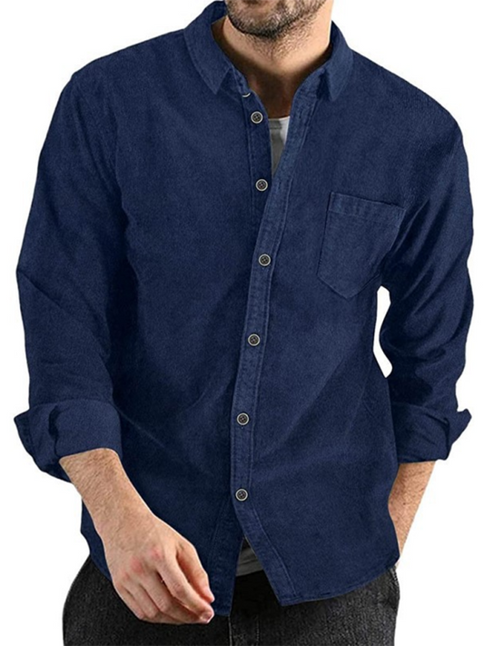 Men Shirts- Corduroy Men's Shirt for Smart-Casual Look- Champlain color- IndioGear.com