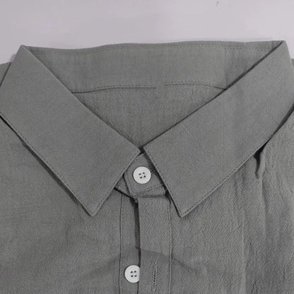 Men Shirts- Men Lightweight Summer Shirt in Cotton-Linen- - IndioGear.com