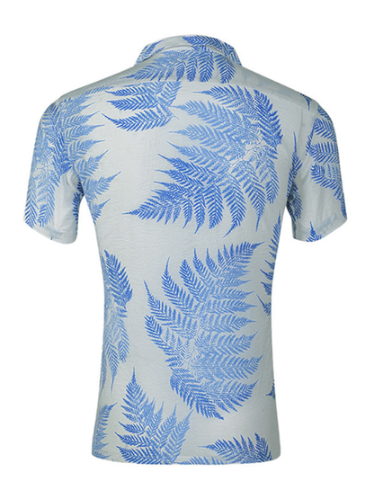 Men Shirts- Men's Cotton Hawaiian Shirt with Notch Lapel- - IndioGear.com