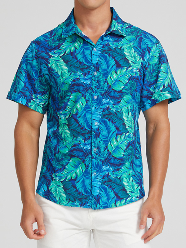 Men Shirts- Men's Hawaiian Shirt for Beach Adventures- Spearmint viridis- IndioGear.com