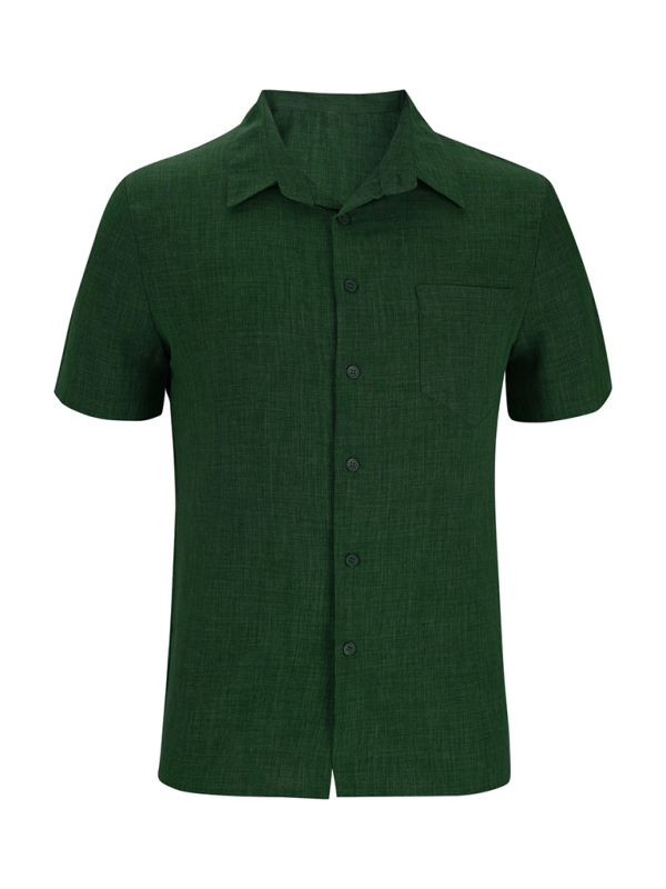 Men Shirts- Men's Linen-Blend Casual Shirt- - IndioGear.com