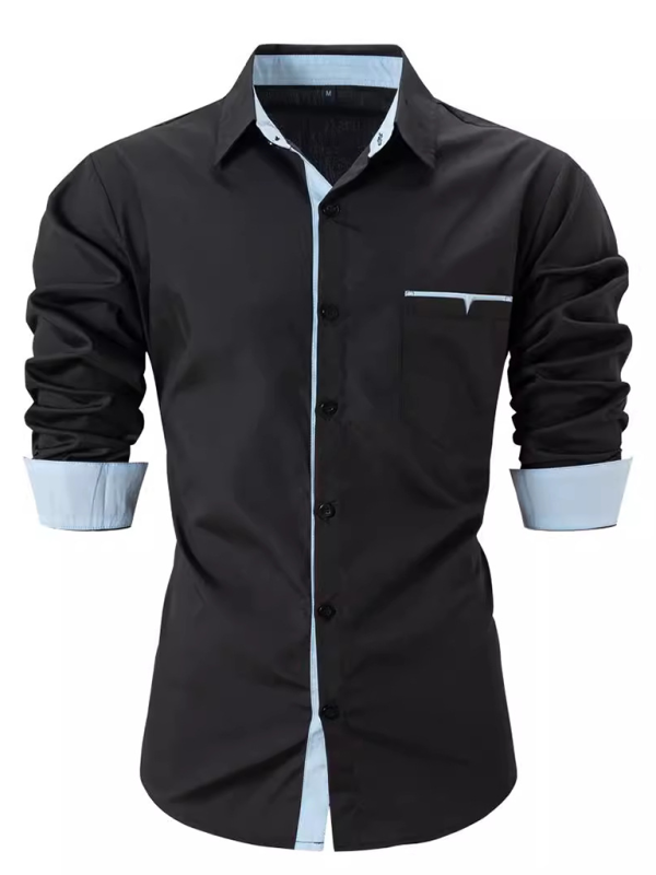 Men Shirts- Sharp Men's Dress Shirt with Contrast Trim- - IndioGear.com