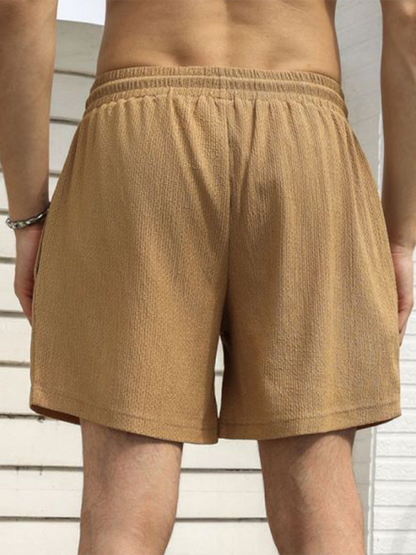 Men Shorts- Built-In Pocket Textured Shorts for Active Men- - IndioGear.com