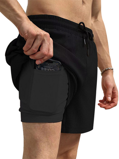 Men Shorts- Built-In Pocket Textured Shorts for Active Men- - IndioGear.com