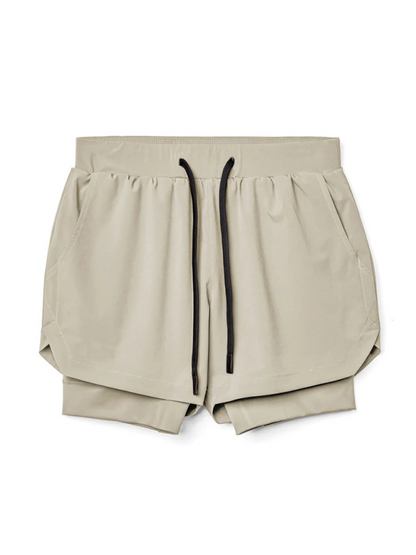 Men Shorts- High-Performance Athletic Shorts- Khaki- IndioGear.com