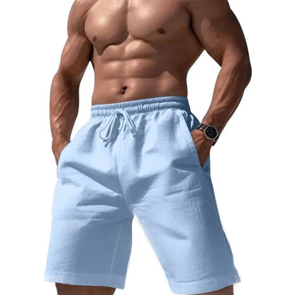 Men Shorts- Men's Essential Summer Shorts for Outdoor Adventures- Sky Blue- Chuzko Women Clothing