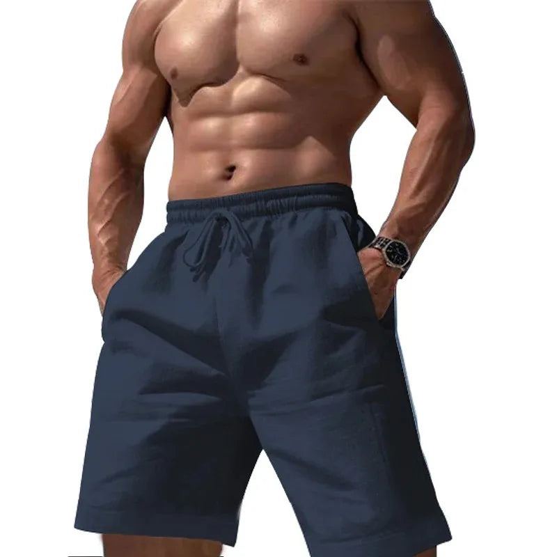 Men Shorts- Men's Essential Summer Shorts for Outdoor Adventures- Navy- Chuzko Women Clothing