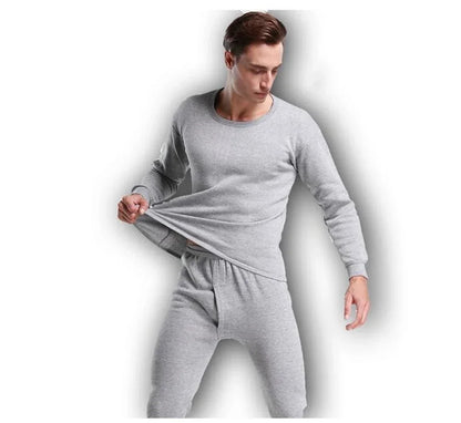 Men Sleepwear - Men's Fleece Lined Thermal Underwear for Winter Pants & Top