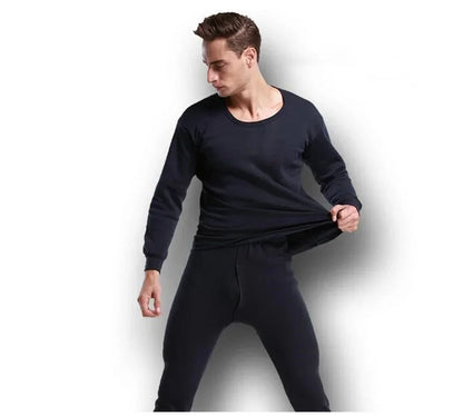 Men Sleepwear - Men's Fleece Lined Thermal Underwear for Winter Pants & Top