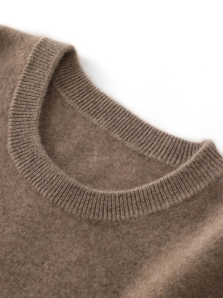 Men Sweaters - Classic Crew Neck Cashmere Sweater - Wool Jumper