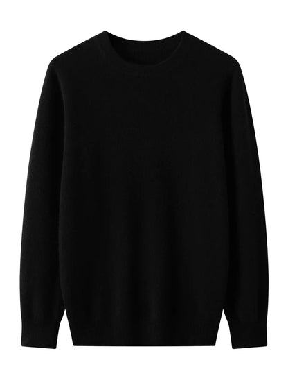 Men Sweaters - Classic Crew Neck Cashmere Sweater - Wool Jumper