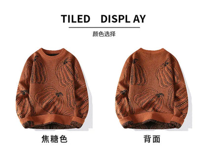 Men Sweaters- Pumpkin Knit Sweater for Fall & Winter 🎃🍂- - IndioGear.com