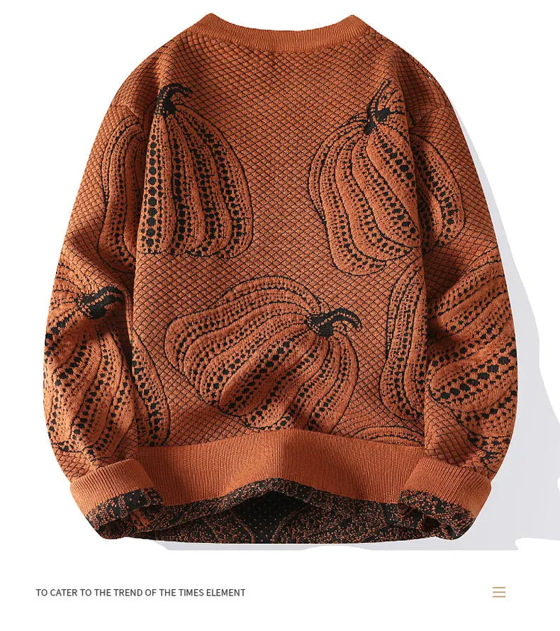 Men Sweaters- Pumpkin Knit Sweater for Fall & Winter 🎃🍂- - IndioGear.com