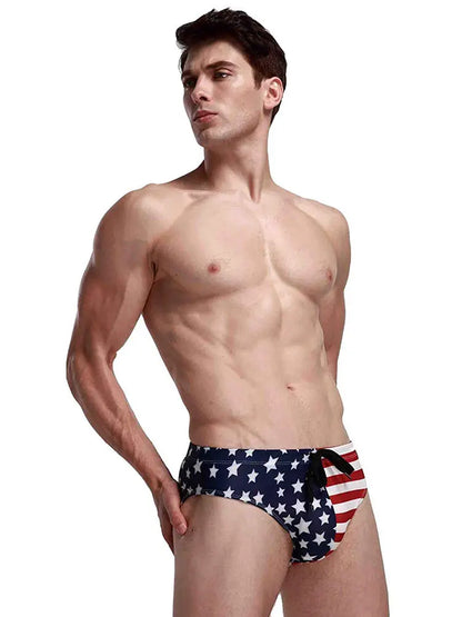 Men Swimwear- Men's Patriotic Swimwear for Poolside and Beach Fun- - IndioGear Fashion and Gear