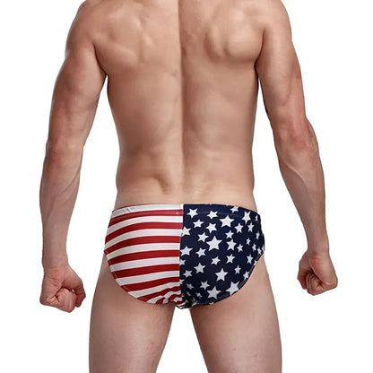 Men Swimwear- Men's Patriotic Swimwear for Poolside and Beach Fun- - IndioGear Fashion and Gear