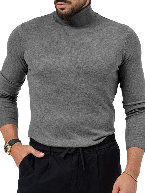 Men T-Shirts- Turtleneck Every Sharp Man T-Shirt- Charcoal grey- IndioGear.com