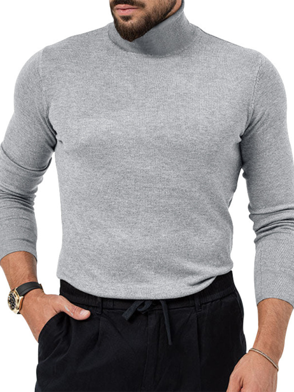 Men T-Shirts- Turtleneck Every Sharp Man T-Shirt- Misty grey- IndioGear.com