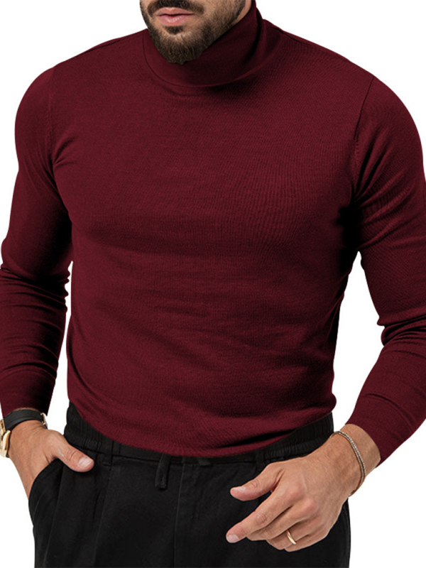 Men T-Shirts- Turtleneck Every Sharp Man T-Shirt- Wine Red- IndioGear.com