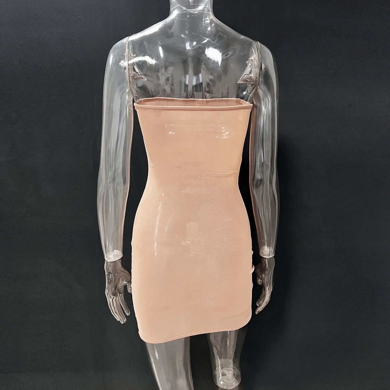 Mesh Dresses- Women See-Through Strapless Dress for Parties- - IndioGear.com