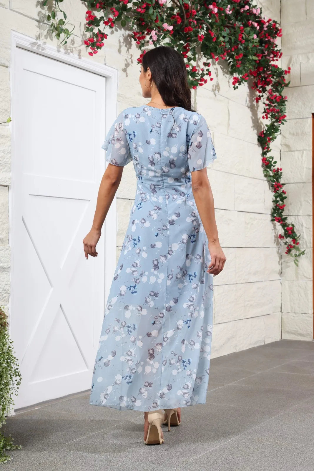 Midi Dresses- Floral Midi Dress for Spring Weddings & Garden Parties!- - IndioGear.com