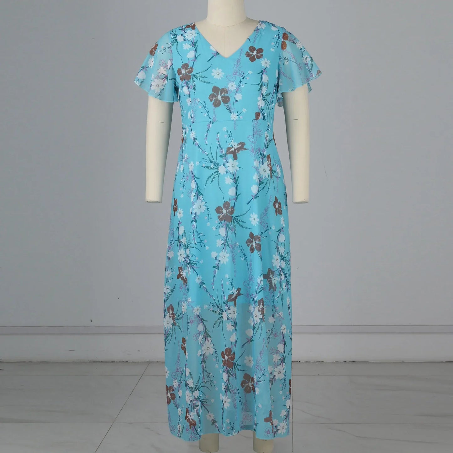 Midi Dresses- Floral Midi Dress for Spring Weddings & Garden Parties!- - IndioGear.com