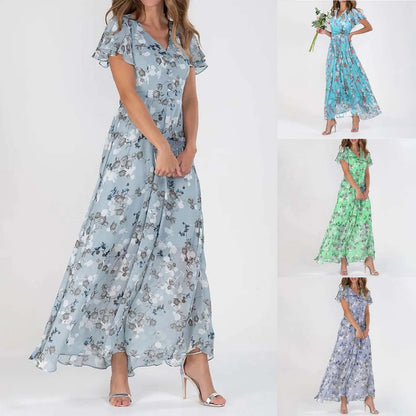 Midi Dresses- Floral Midi Dress for Spring Weddings & Garden Parties!- - IndioGear.com