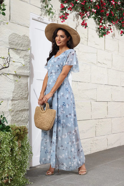 Midi Dresses- Floral Midi Dress for Spring Weddings & Garden Parties!- - IndioGear.com