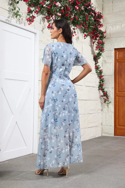 Midi Dresses- Floral Midi Dress for Spring Weddings & Garden Parties!- - IndioGear.com