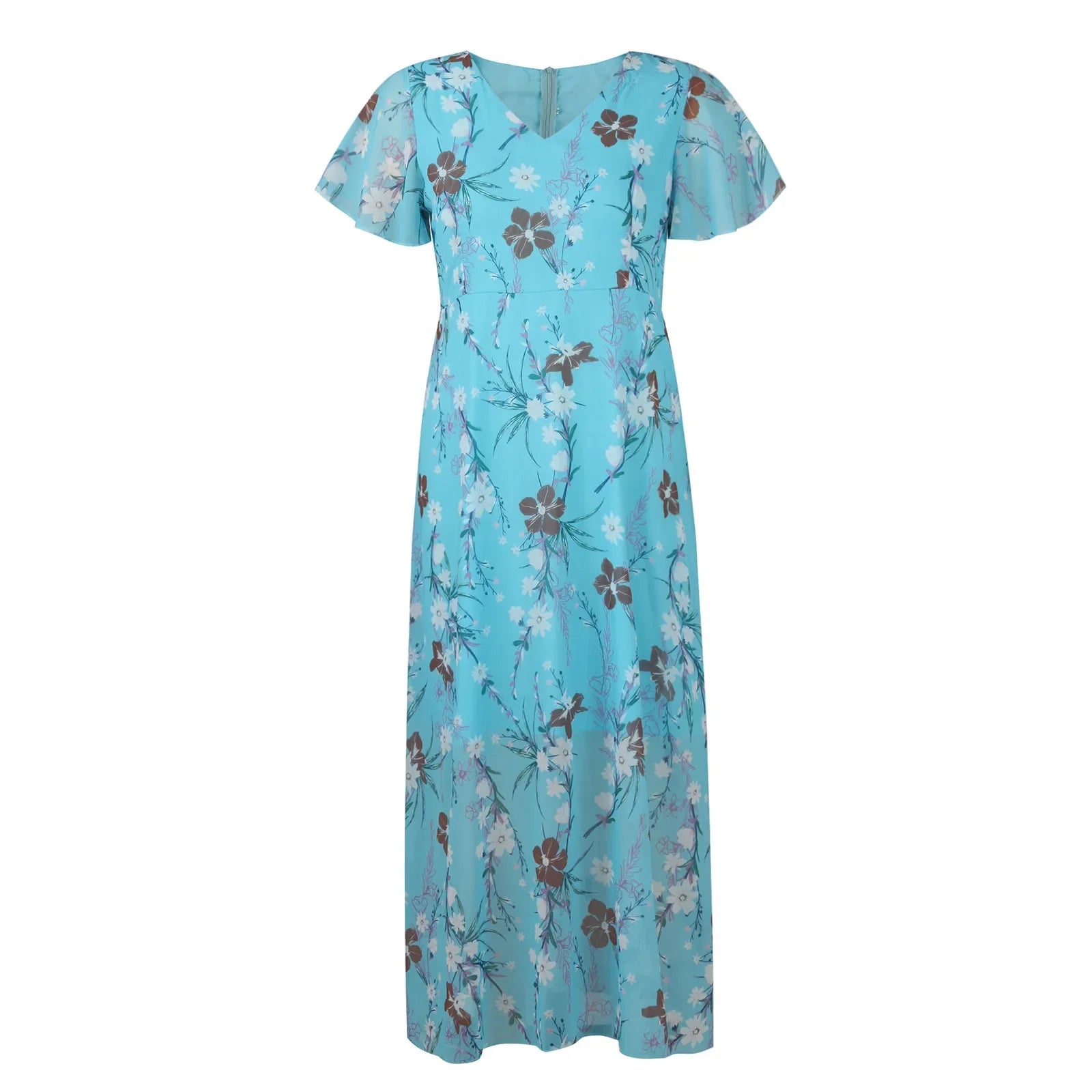 Midi Dresses- Floral Midi Dress for Spring Weddings & Garden Parties!- - IndioGear.com