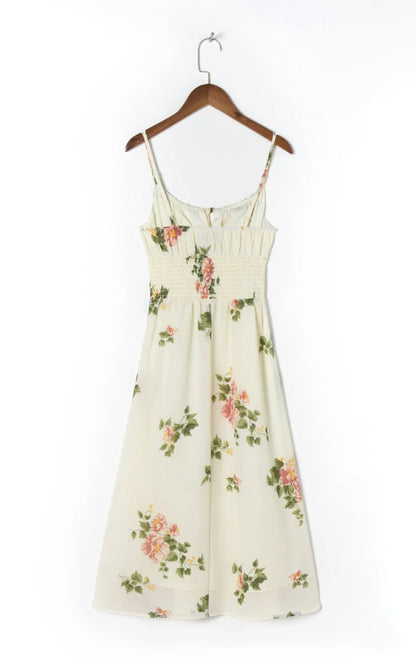 Midi Dresses- Slip & Lace Up - Chiffon Midi Dresses- - IndioGear.com