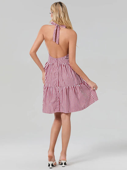 Mini Dresses- Breeze Through in Style with Our Backless Halter Mini Dress