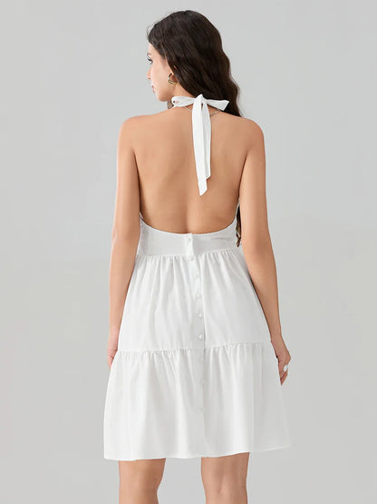 Mini Dresses- Breeze Through in Style with Our Backless Halter Mini Dress