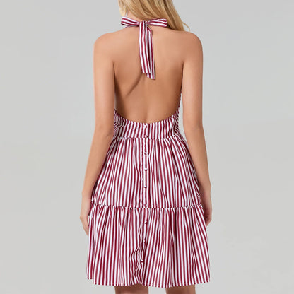 Mini Dresses- Breeze Through in Style with Our Backless Halter Mini Dress