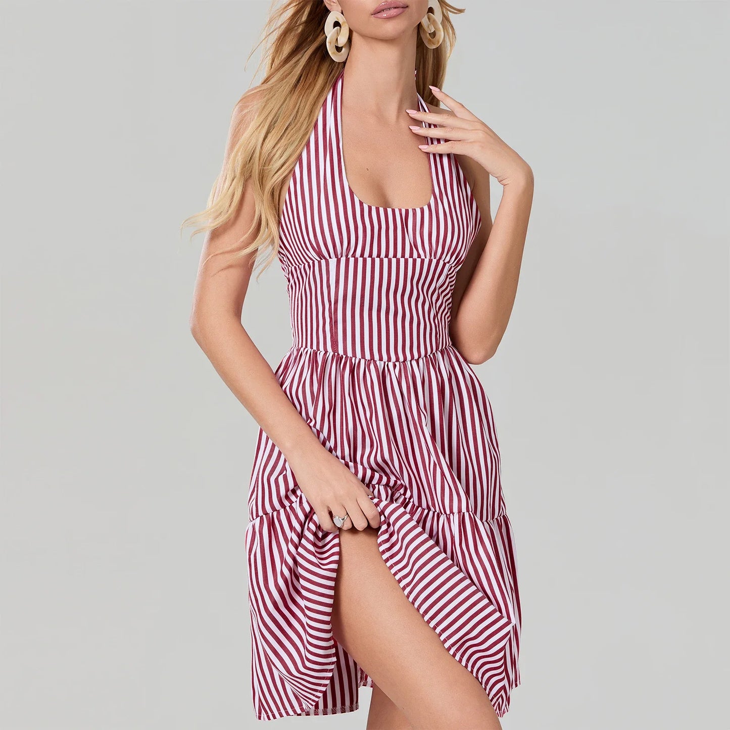 Mini Dresses- Breeze Through in Style with Our Backless Halter Mini Dress