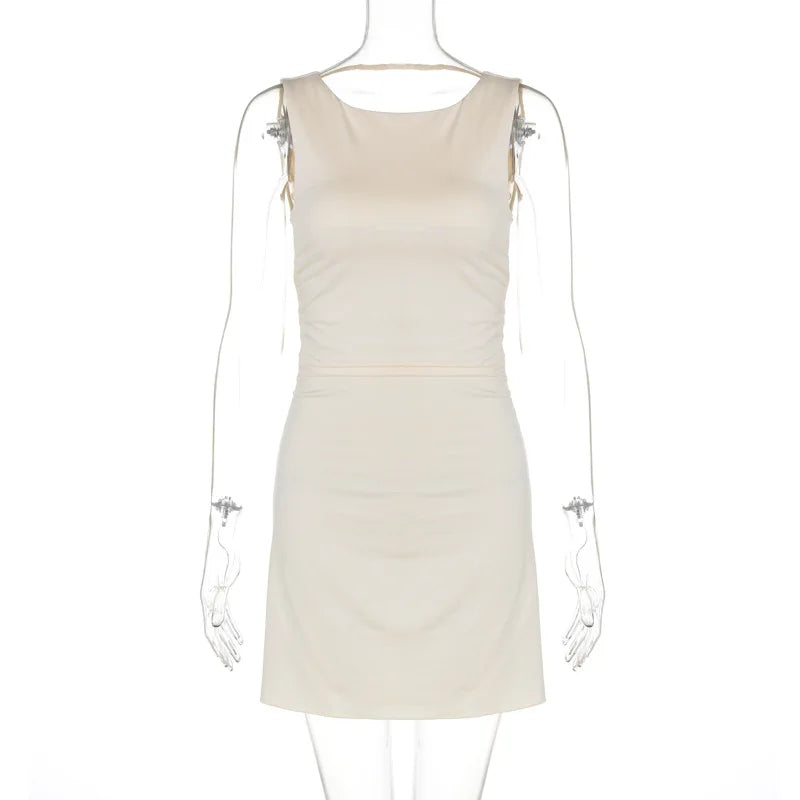 Mini Dresses- Women Cowl Back Curve-Loving Mini Dress- - IndioGear.com