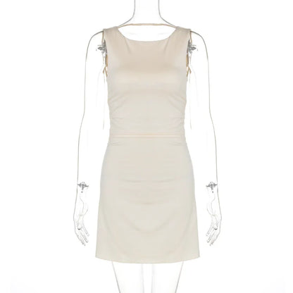 Mini Dresses- Women Cowl Back Curve-Loving Mini Dress- - IndioGear.com