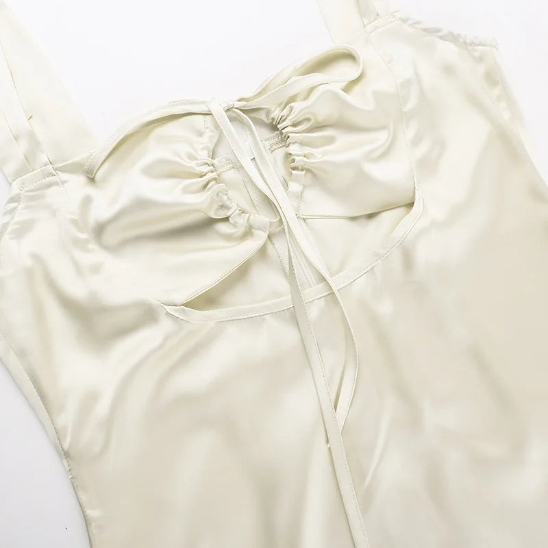 Mini Dresses- Elegant Cream A-Line Mini Dress for Cocktails- - Chuzko Women Clothing